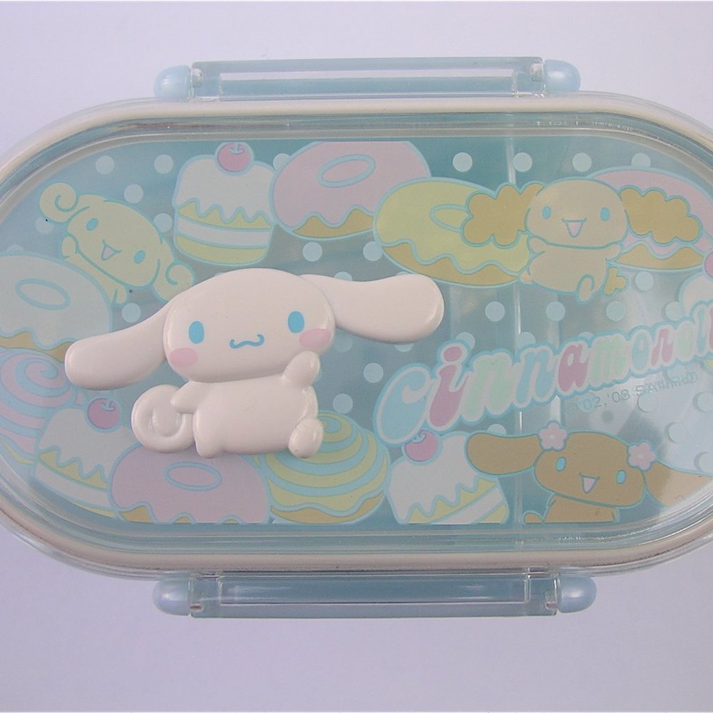 Cinnamoroll Bento Box Lunch Double Containers Blue Trays Blue Dish Sanrio White